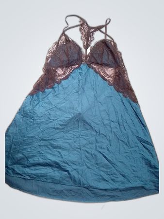 La Perla Teal Lace Slip Dress