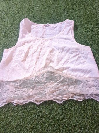 River Island Pink Lace Trim Tank Top