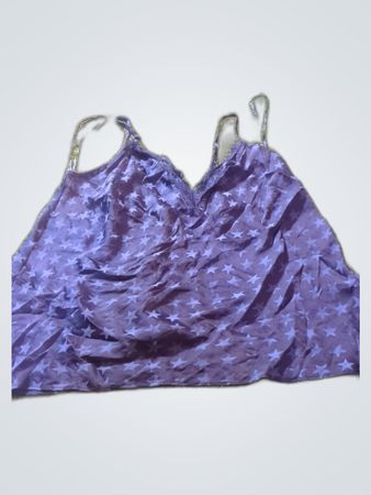 M&S Navy Star Print Lace Trim Camisole Set