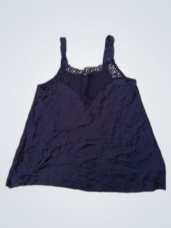 Blue Lace-Trimmed Camisole