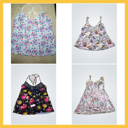 Colourfull slip tops