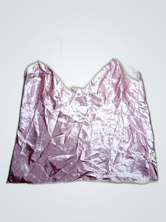 Pink Satin Cami with Lace Trim