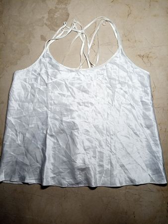 White Silk Blend Tank Top