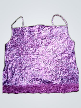 Purple Printed Lace Trim Camisole