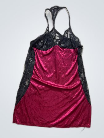 Victoria's Secret Red and Black Lace Chemise