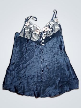 Black Camisole with Floral Details
