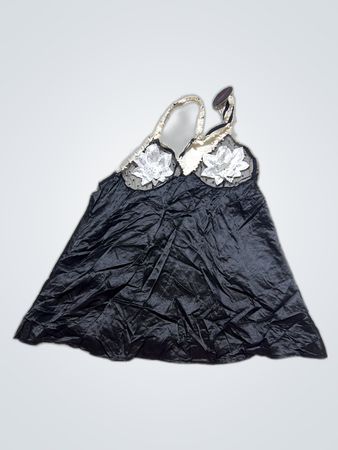 Avid Love Black Lace Trim Satin Camisole