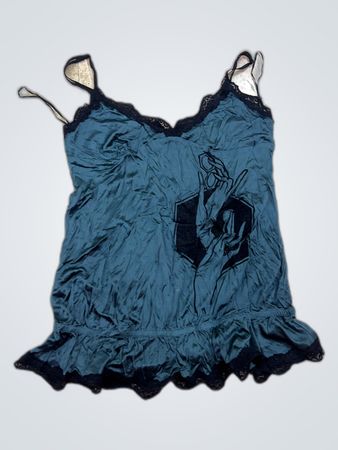 Teal Lace Trim Camisole