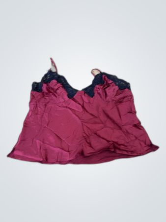 Maroon Camisole with Black Lace
