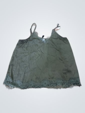 H&M Divided Lace Trim Camisole Top in Green
