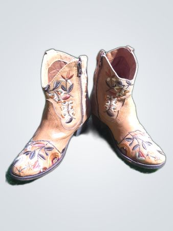 ZARAMANI Embroidered Leather Ankle Boots