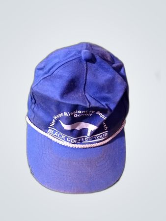 Navy Blue Baseball Cap with Rope Trim and New Hope Missionary Baptist Church Logo
