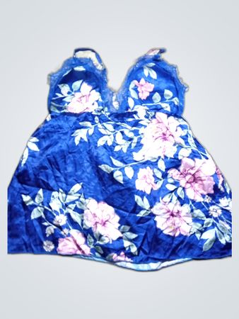 Victoria's Secret Secret Possession Blue Floral Chemise