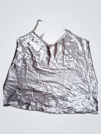 BHLDN Gray Satin Camisole Top