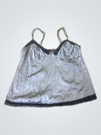 Grey Camisole with Lace Trim