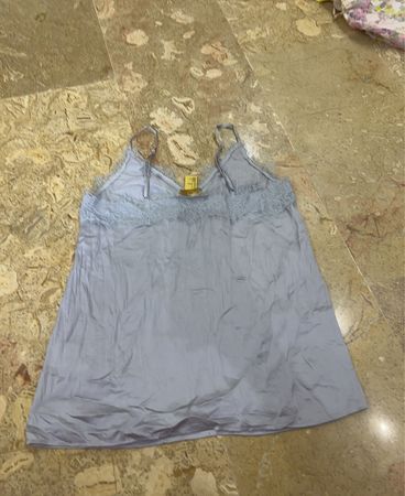 H&M Gray Lace Trim Chemise