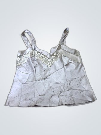 Grey Lace Trim Top