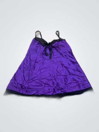 Purple Chemise with Black Lace Trim
