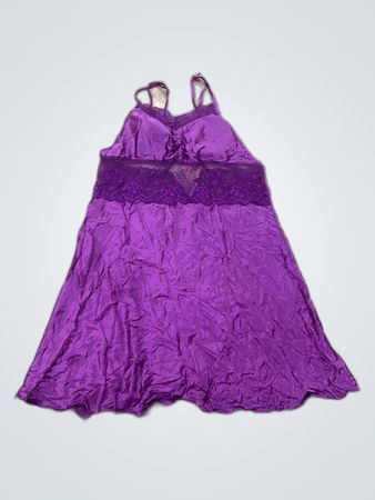 Ekou Purple Satin Slip Dress