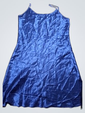 Blue Satin Chemise, Size 12