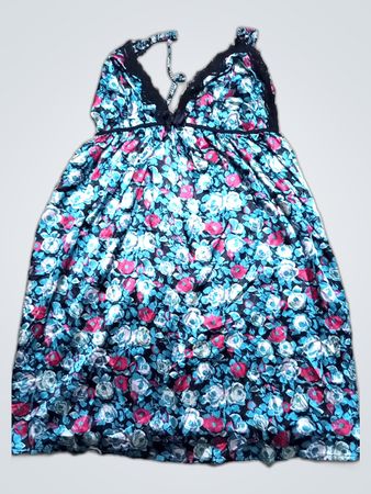 Dress with Blue Floral Pattern