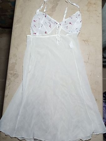 White Chemise with Floral Pattern