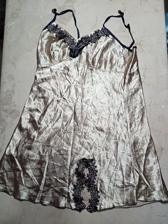 Lace Trim Silk Chemise
