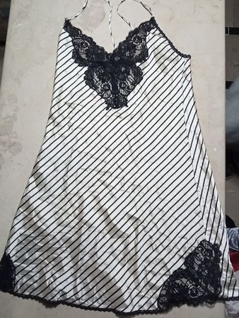 Black and White Striped Lingerie Top
