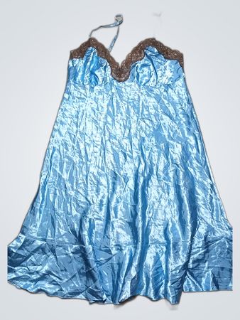Amore Blue Satin Nightgown