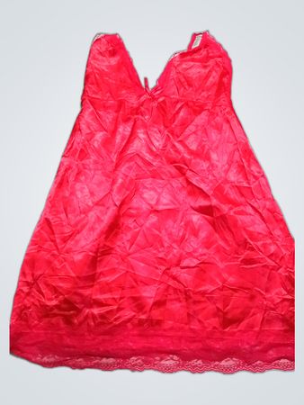 Sheer Obsessions Red Satin Slip Dress
