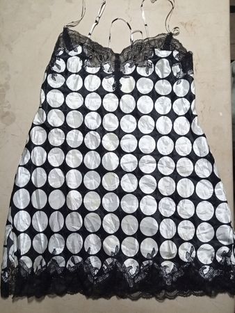 Lace Trim Polka Dot Chemise