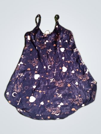 Women's Spaghetti Strap Dress with Celestial Pattern