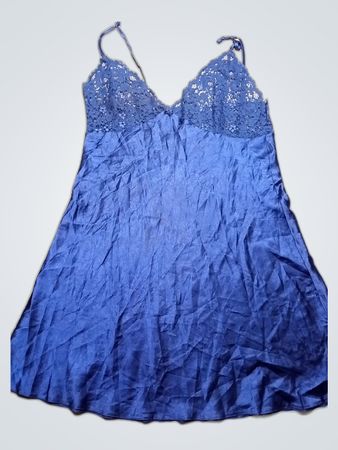 Blue Lace Trim Chemise