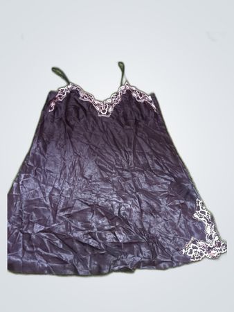 Black Chemise with Lace Trim