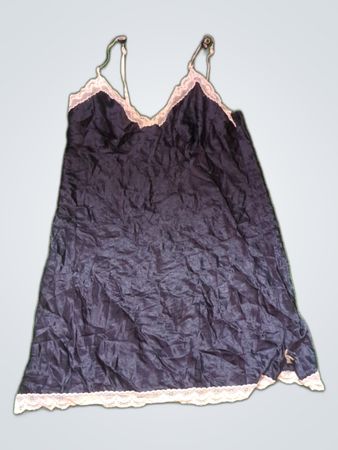 Black Nightdress with Lace Trim