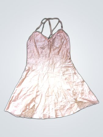 etam beige satin dress