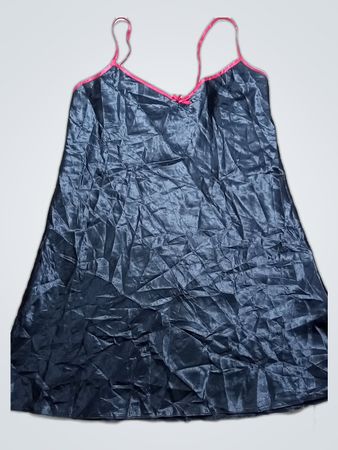 Black Nightgown with Pink Trim