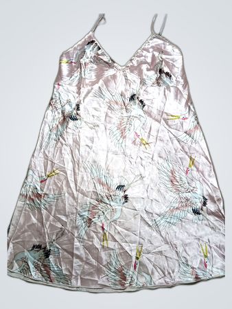 Pink Crane Pattern Dress