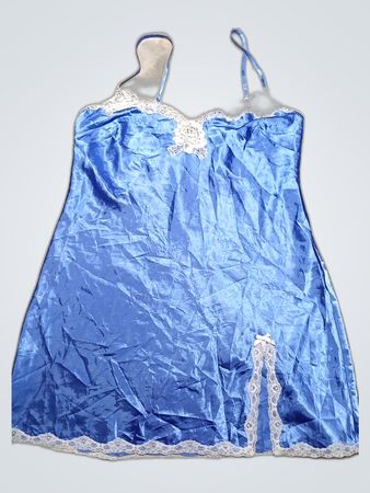Boux Avenue Blue Lace Trim Slip Dress