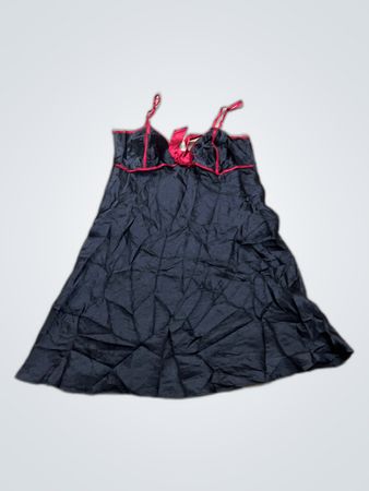 Victoria's Secret Black Sleepwear Chemise with Red Trim