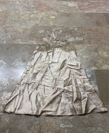 Beige Satin Dress