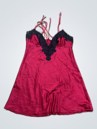 Red Chemise with Black Lace