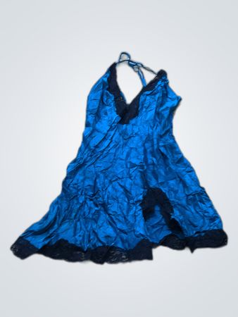 Ann Summers Blue Lace Trim Slip Dress