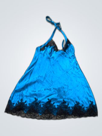La Senza Blue Satin Lace Trim Camisole