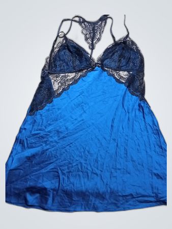 Ann Summers Blue Lace Trim Slip Dress