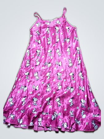 Snoopy Pink Satin Dress