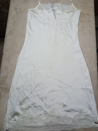 NOIR White Lace Trim Slip Dress