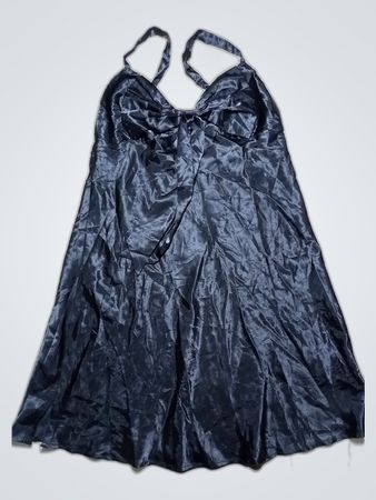 La Senzala Black Satin Slip Dress