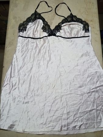 White Chemise with Black Lace