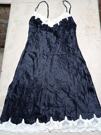 Black Chemise with White Lace